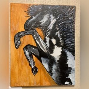 Hand painted acrylic horse.